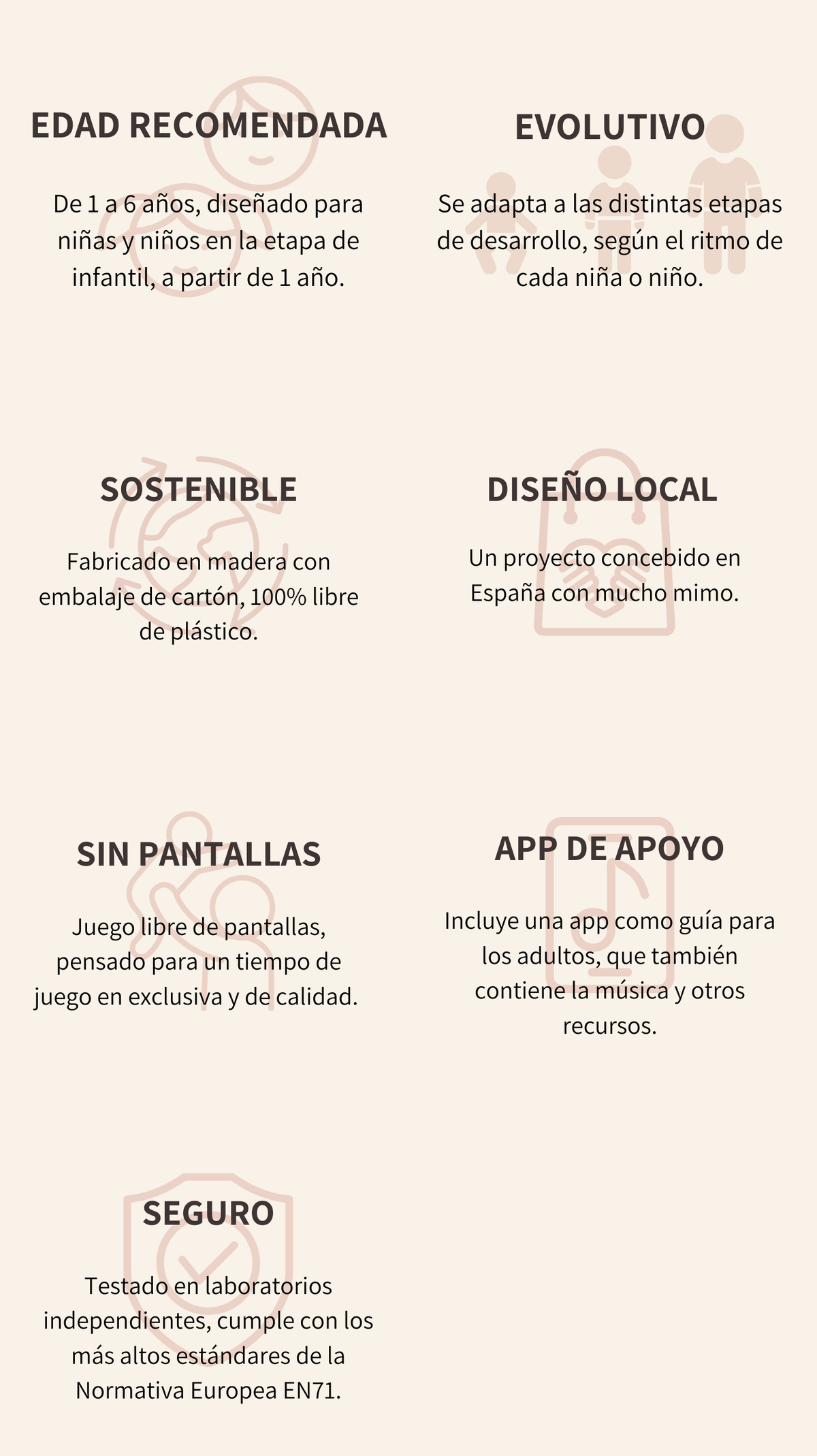 Edad recomendada y características del producto