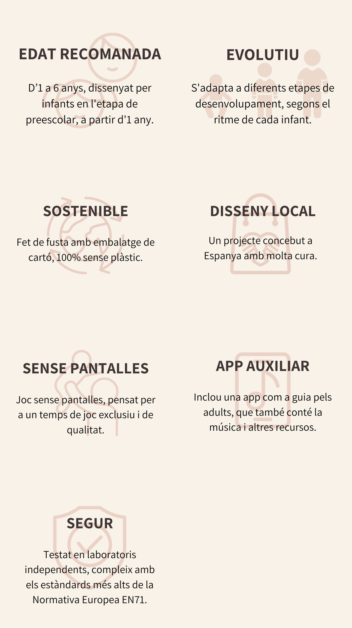 Edat recomanada i característiques del producte